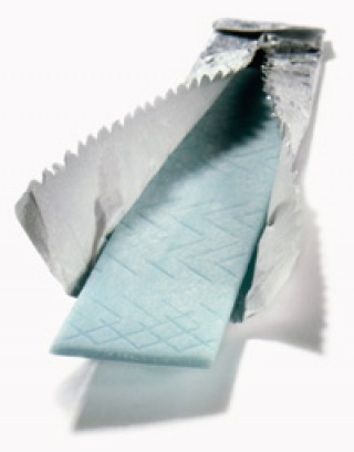 Aluminium foil laminated to paper for chewing gums
