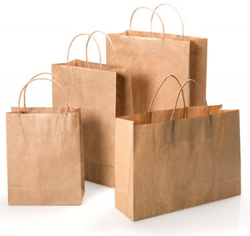 Shopping, retail paper bag with twisted paper handle
